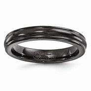 Black Titanium Triple Domed 4mm Wedding Band