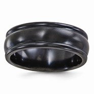 Black Titanium Triple Domed 8mm Wedding Band