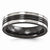 Black Titanium Grey Grooves 6mm Wedding Band