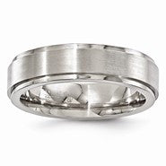 Titanium Polished & Brushed 6mm Wedding Band