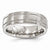 Titanium Polished & Brushed Grooved 7mm Wedding Band