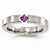 Titanium Satin Amethyst 4mm Wedding Band