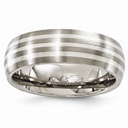 Titanium with Sterling Silver Inlay 7mm Wedding Band