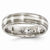 Titanium Brushed & Polished with Sterling Silver 6mm Wedding Band