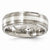 Titanium Brushed & Polished with Sterling Silver 7mm Wedding Band