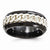 Black Titanium & Sterling Silver Beveled 9mm Wedding Band