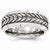 Titanium & Steel Patterned Beveled 9mm Wedding Band