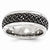 Titanium & Steel Black Titanium Patterned 9mm Wedding Band