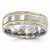 Titanium & 14k Yellow Gold Satin & Polished Millgrain 7mm Wedding Band