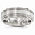 Titanium w/14k White Gold Textured Lines 7.5mm Wedding Band