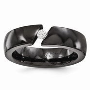 Black Titanium Diamond 6mm Wedding Band