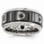 Black Titanium Stainless Steel Silver Bezel Black Spinel Ring