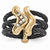 Black Titanium & Bronze White Sapphire Cable Flexible Ring