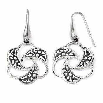 Sterling Silver & Ruthenium-plated Shepherd Hook Earrings