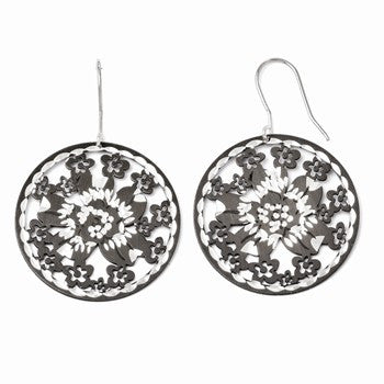 Sterling Silver & Ruthenium-plated Shepherd Hook Earrings