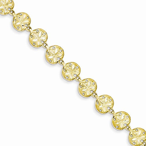 14K Yellow Gold Sand Dollar Bracelet