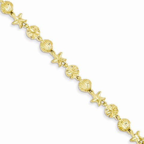 14K Yellow Gold Sea Life Bracelet