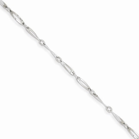 14K White Gold Polished Fancy Link Bracelet