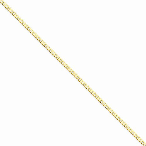 14K Yellow Gold Beveled Curb Chain Bracelet