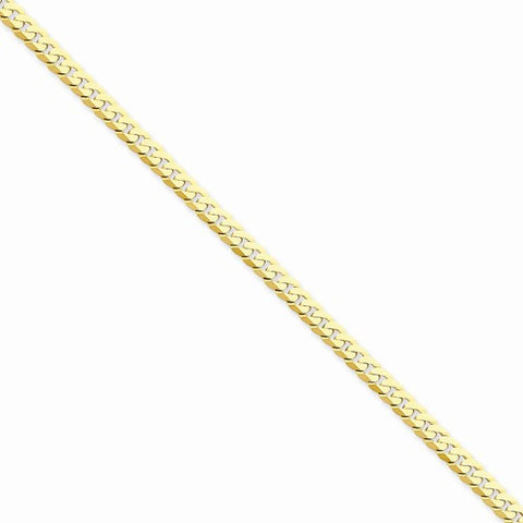 14K Yellow Gold Beveled Curb Chain Bracelet