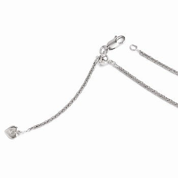 Sterling Silver Diamond-Cut Adjustable Ustable Wheat Chain