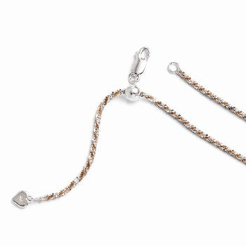 Sterling Silver Gold-Plated Adjustable Ustable Cyclone Chain