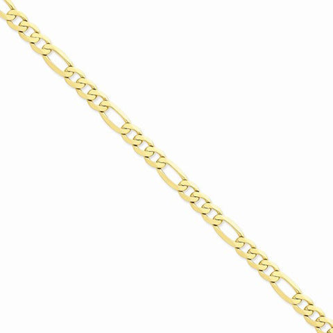 14K Yellow Gold Flat Figaro Chain Bracelet