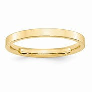 14k Yellow Gold 2.5mm Standard Flat Comfort Fit Wedding Band