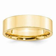 14k Yellow Gold 6mm Standard Flat Comfort Fit Wedding Band