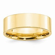 14k Yellow Gold 7mm Standard Flat Comfort Fit Wedding Band