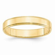 14k Yellow Gold 4mm Flat with Step Edge Wedding Band