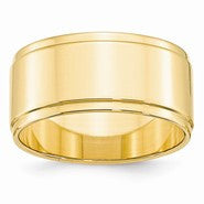 14k Yellow Gold 10mm Flat with Step Edge Wedding Band