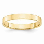 14k Yellow Gold 3mm Lightweight Flat Wedding Band