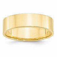 14k Yellow Gold 6mm Lightweight Flat Wedding Band