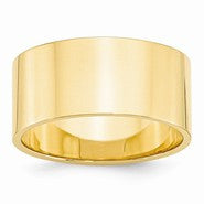 14k Yellow Gold 10mm Lightweight Flat Wedding Band