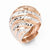 Leslies Sterling Silver Rose Gold-plated Diamond-cut Adjustable Ring