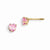 14k Yellow Gold 4mm Pink CZ Heart Earrings