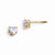 14k Yellow Gold 4mm Violet Colored CZ Heart Earrings