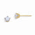 14k Yellow Gold 4mm Violet Colored CZ Star Earrings