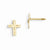 14k Yellow Gold Diamond Cut Cross Earrings