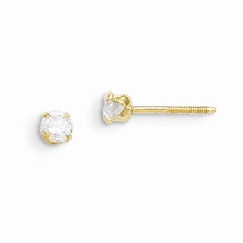 14k Yellow Gold 3mm Synthetic Spinel Earrings