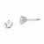 14k White Gold 4mm Star Earrings