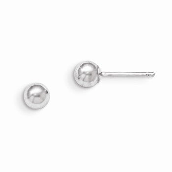 14k White Gold 4mm Ball Earrings