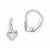 14k White Gold Leverback Heart Earrings