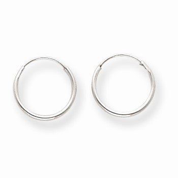 14k White Gold Endless Hoop Earrings