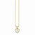 14K Yellow Gold Madi K White Zircon Heart Birthstone Necklace