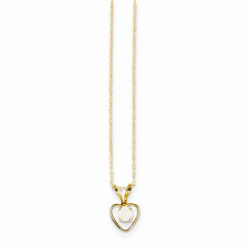 14K Yellow Gold Madi K Opal Heart Necklace