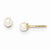 14k Yellow Gold 4.5mm Button Cultured Pearl Earrings