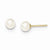 14k Yellow Gold 5mm Button Cultured Pearl Earrings