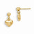 14k Yellow Gold Puffed Heart Dangle Earrings